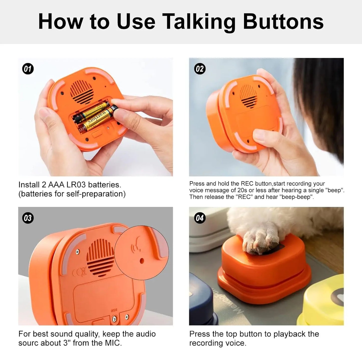 MeWooFun Dog Buttons-The Fun And Easy Way To Teach Your Dog To "Speak"