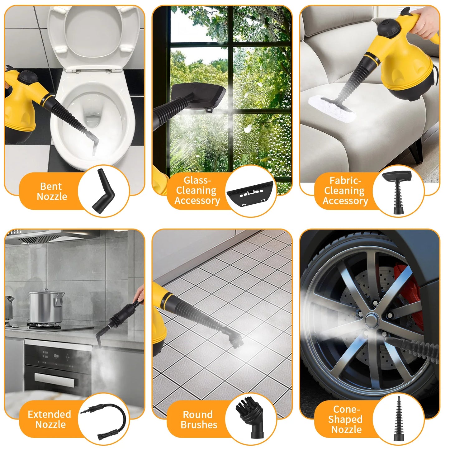 Blast Away Stubborn Stains With Powerful Handheld Cleaner On Curtains, Car Seats & Floors