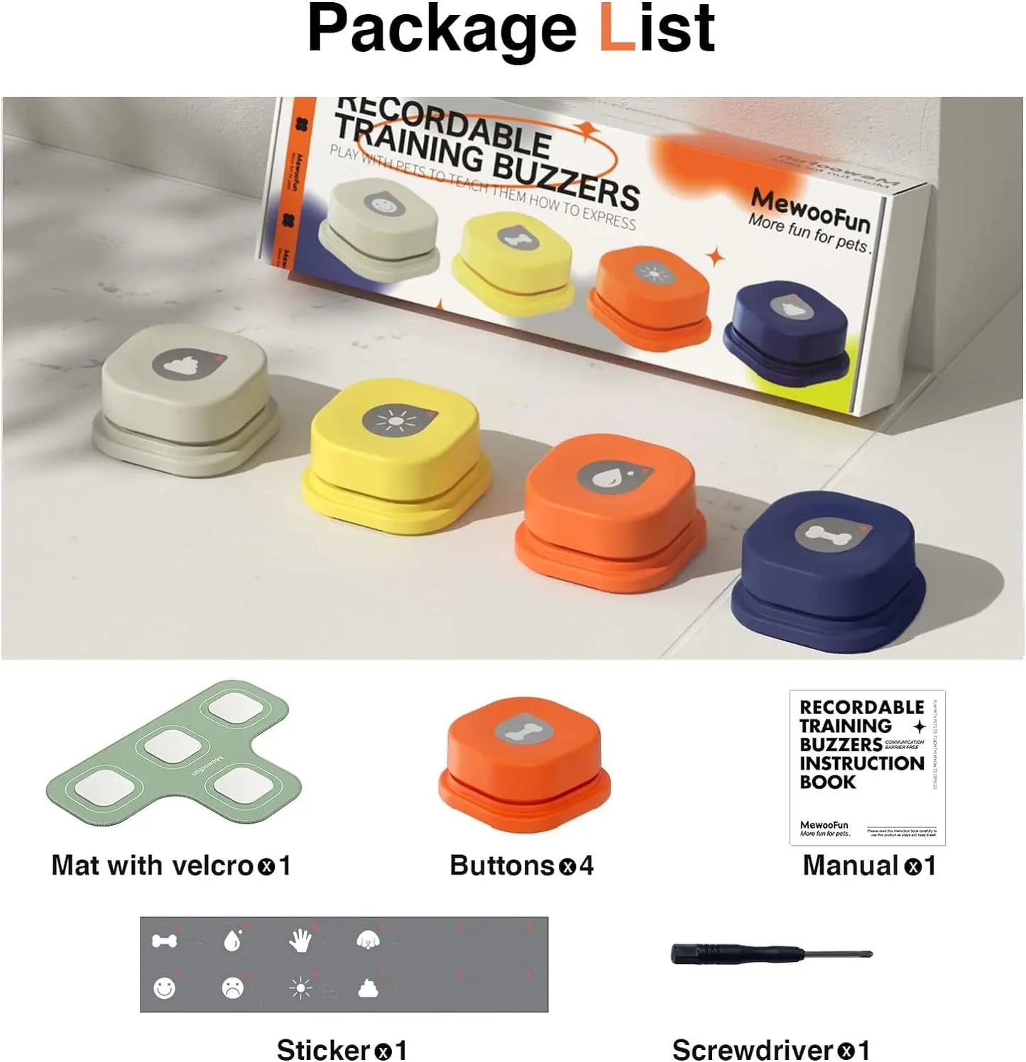 MeWooFun Dog Buttons-The Fun And Easy Way To Teach Your Dog To "Speak"