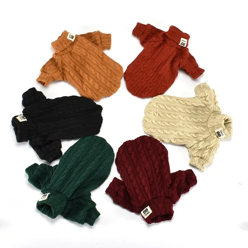 Sweater Turtleneck Solid Color For Small-Medium Dogs