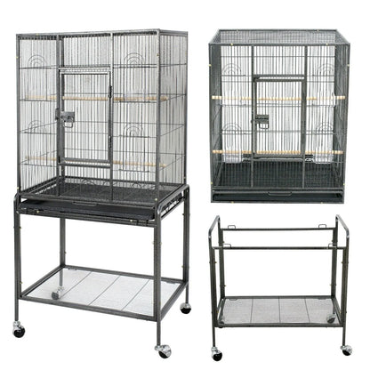 53", 59”, 61", 63", 68" Bird Cage Steel Top play Parrot cages with Rolling Stand