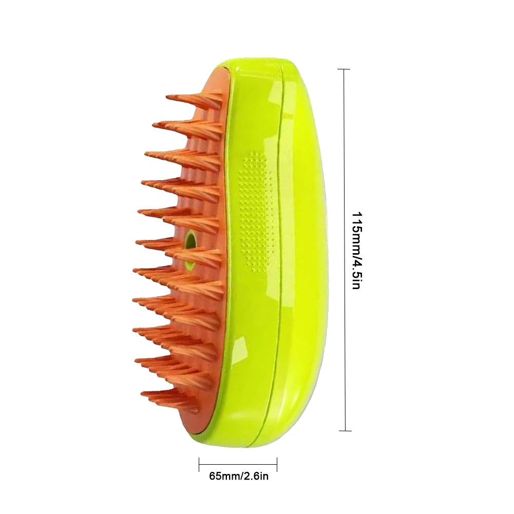 3 In 1 Steamy Rechargable Pet Grooming Brush for Massage & Hair Remover