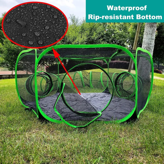 Playpen With Surround Tunnel Breathable For Cats, Rabbits, Guinea Pigs, Hedge Dogs or Small Animals