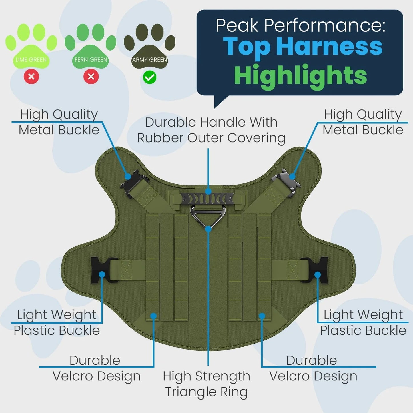 Adjustable Tactical Dog Harness & Leash Set - No-Pull Vest with Handle, Front Leash Clip for Small to Large Dogs (Medium Size Only)