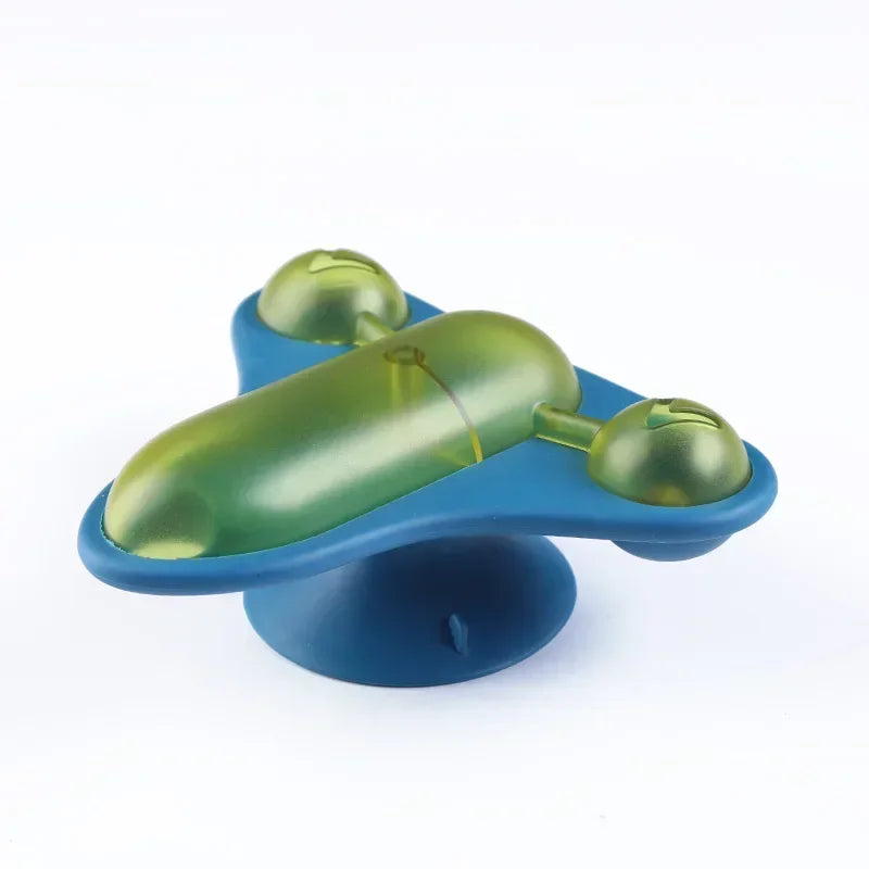 The Interactive Flying Chair Cat Toy With Eye-Spinning Fun And Food Surprise