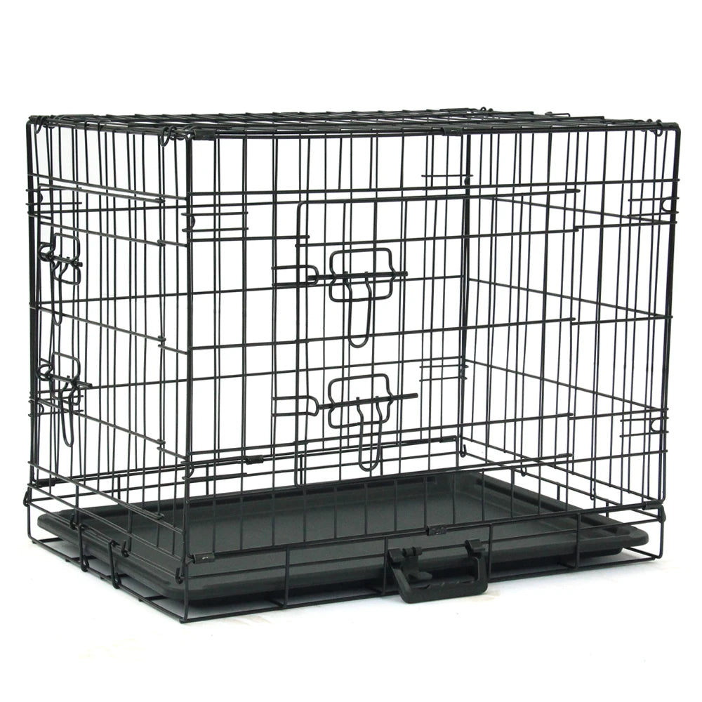 24" Folding Steel Crate Or Playpen Wire Metal For Dogs Under 30Lbs
