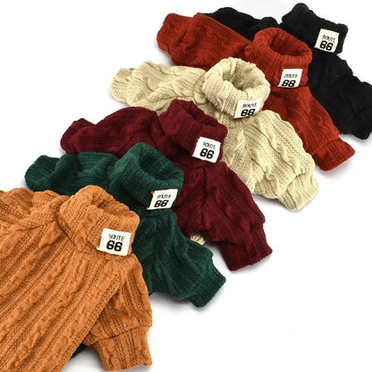 Sweater Turtleneck Solid Color For Small-Medium Dogs