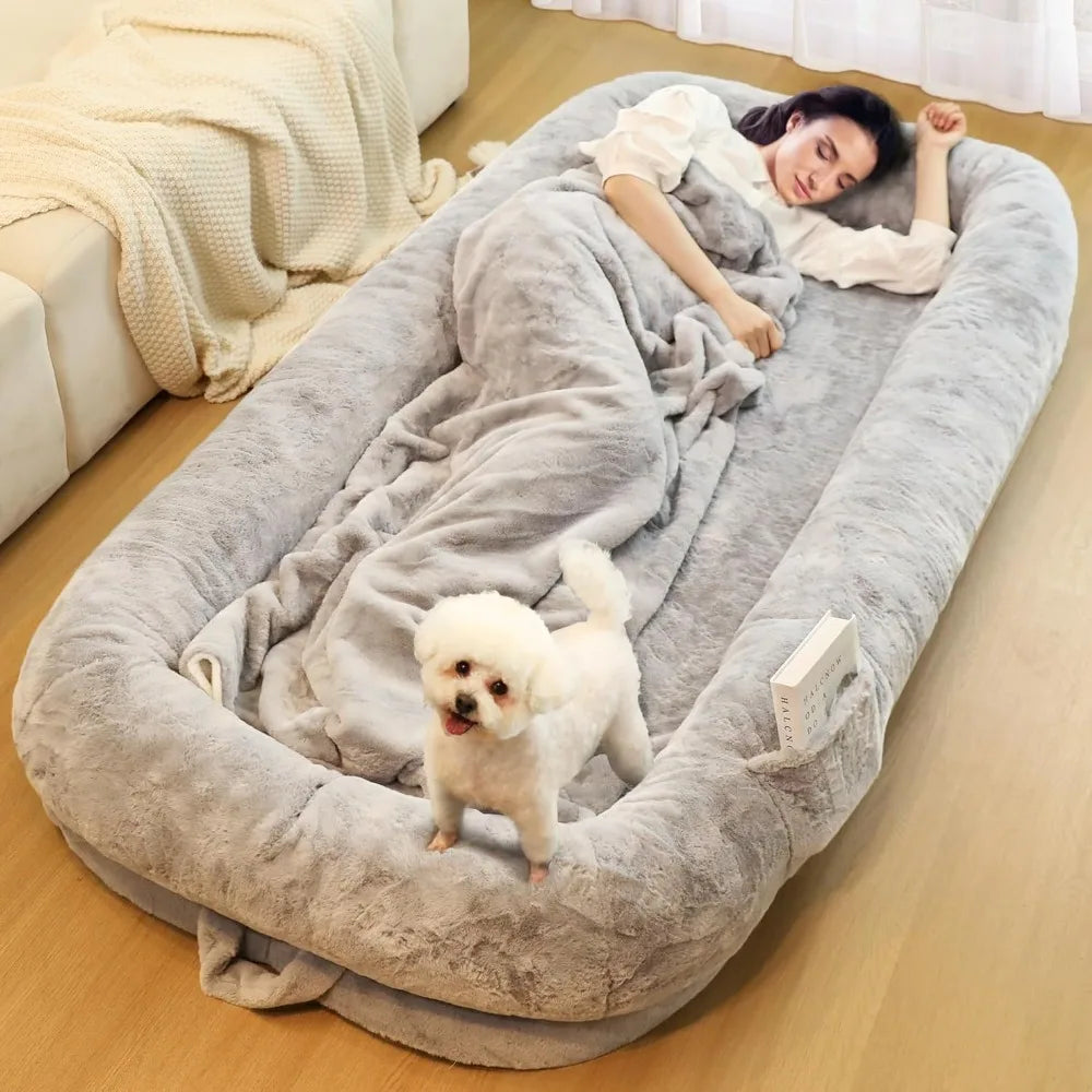 Human Dog Bed 71" Long, Removable Cover, Washable, Waterproof, Orthopedic Design