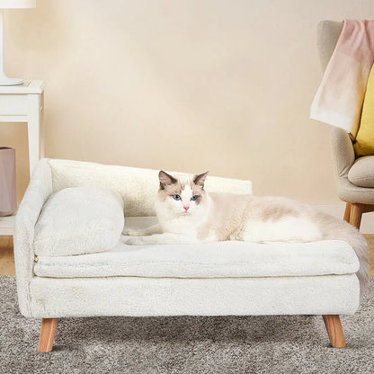 L Shape Plush Sofa Bed With Soft Cushion For Cats & Dogs