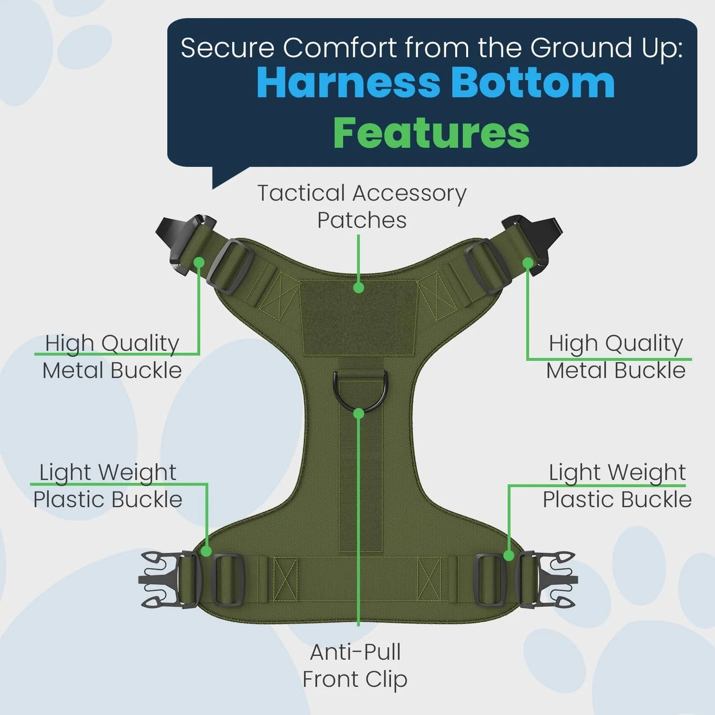 Adjustable Tactical Dog Harness & Leash Set - No-Pull Vest with Handle, Front Leash Clip for Small to Large Dogs (Medium Size Only)