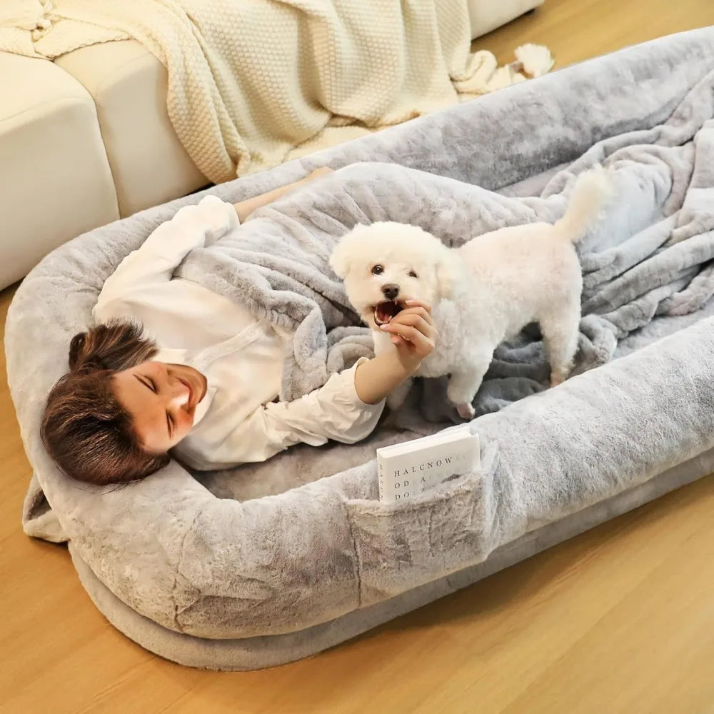 Human Dog Bed 71" Long, Removable Cover, Washable, Waterproof, Orthopedic Design