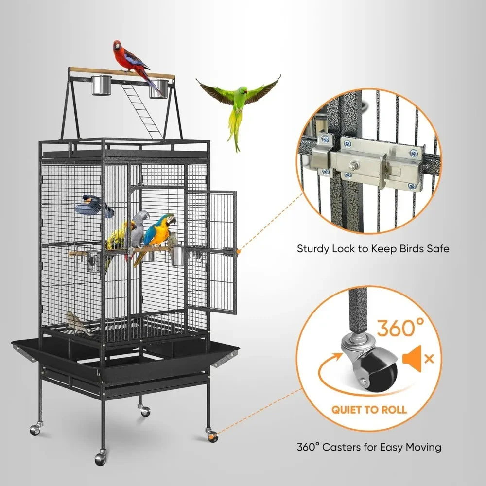 Bird Cage for African Grey Small Quaker Parrot, Parrot, Sun Parrot, Green Cheeked Cone, Dove, Bukit Lovebird