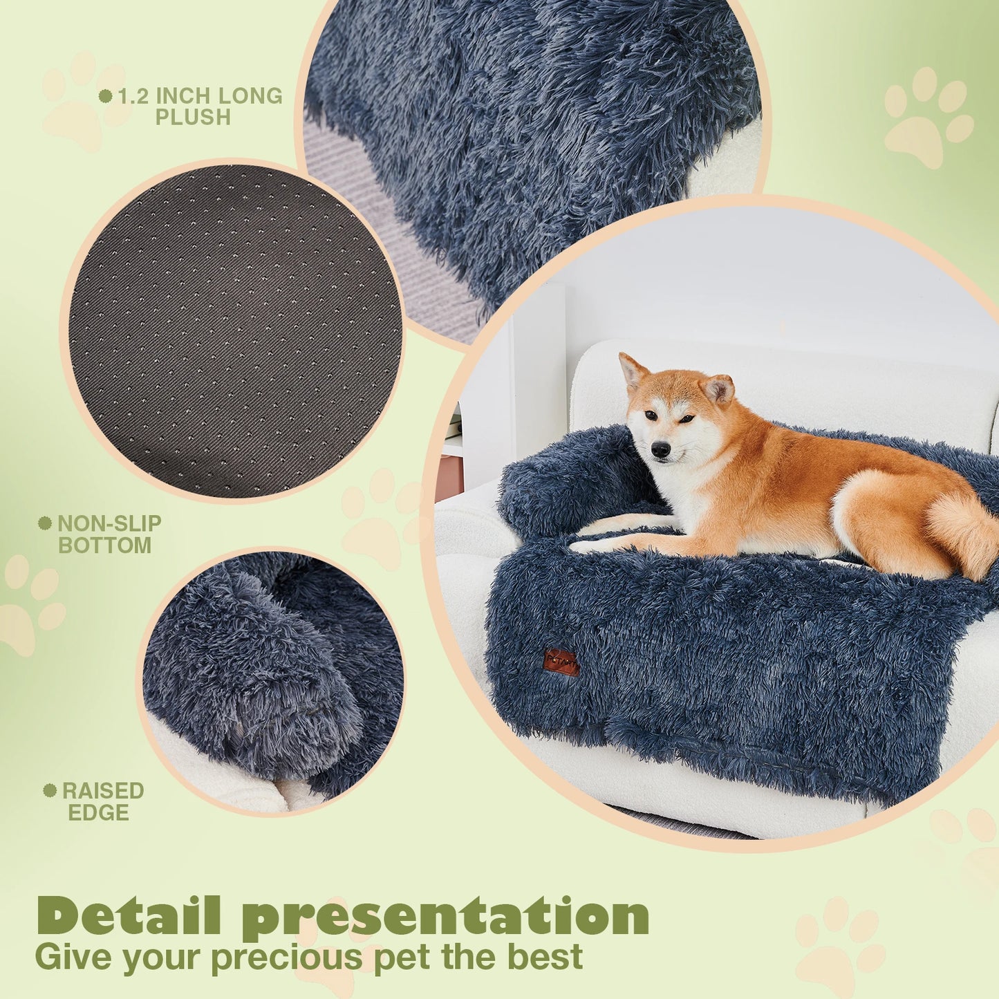 Fluffy Plush Dog Bed & Blanket with Removable & Washable Cover