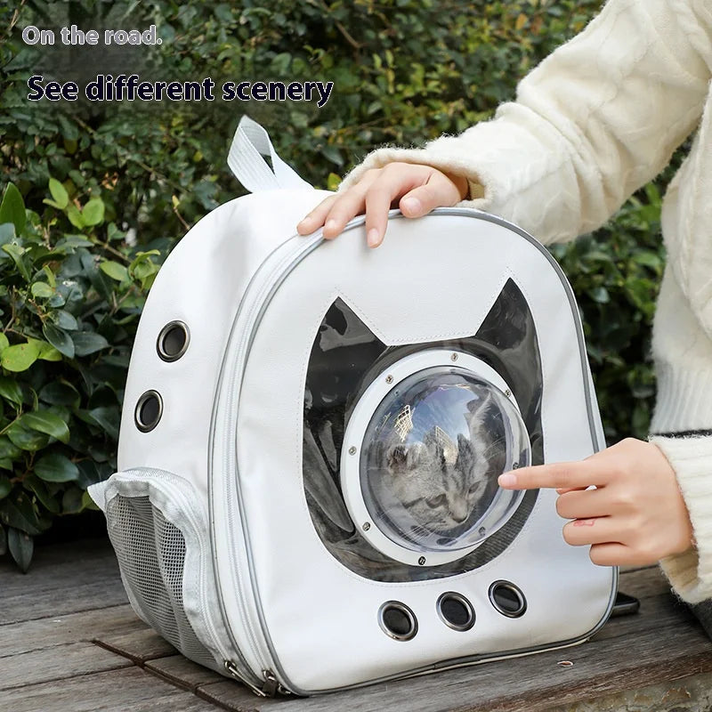 Space Capsule Pet Backpack-Breathable & Secure For Stylish Pet Travel