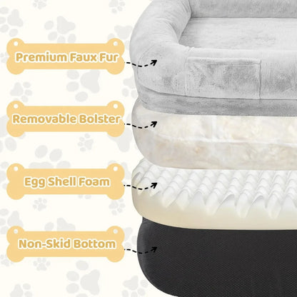 Human Dog Bed 71" Long, Removable Cover, Washable, Waterproof, Orthopedic Design