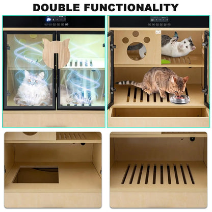 Automatic Pet Dryer Box Ultra Quiet 360°Drying with Smart Temperature For Cats & Small Dogs