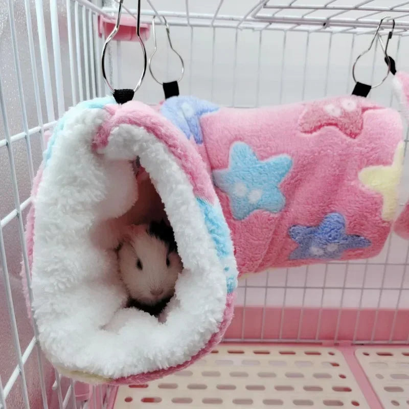 Ultra-Soft Plush & Warm Tunnel Nest For Hamster, Sugar Glider, Guinea pig, or Any Other Small Animal