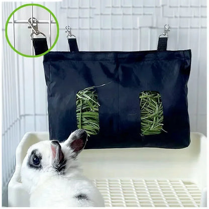 Keep Clean, Fresh And Mess-Free With Waterproof Hay Feeder Bag For Happy Small Pets