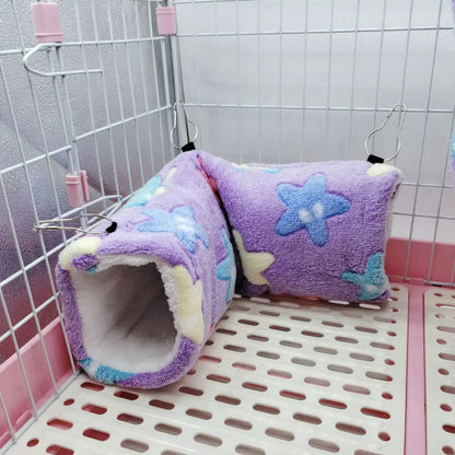 Ultra-Soft Plush & Warm Tunnel Nest For Hamster, Sugar Glider, Guinea pig, or Any Other Small Animal