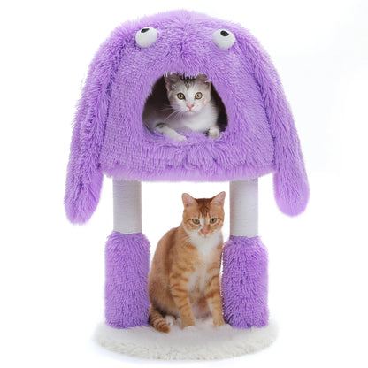 2 in 1 Cat Tower With Sisal Scratching Posts & Large Condo For Cats