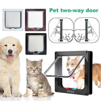 Safety In&out Pet Door With 4 Ways Security Lock For Cats & Small Dogs