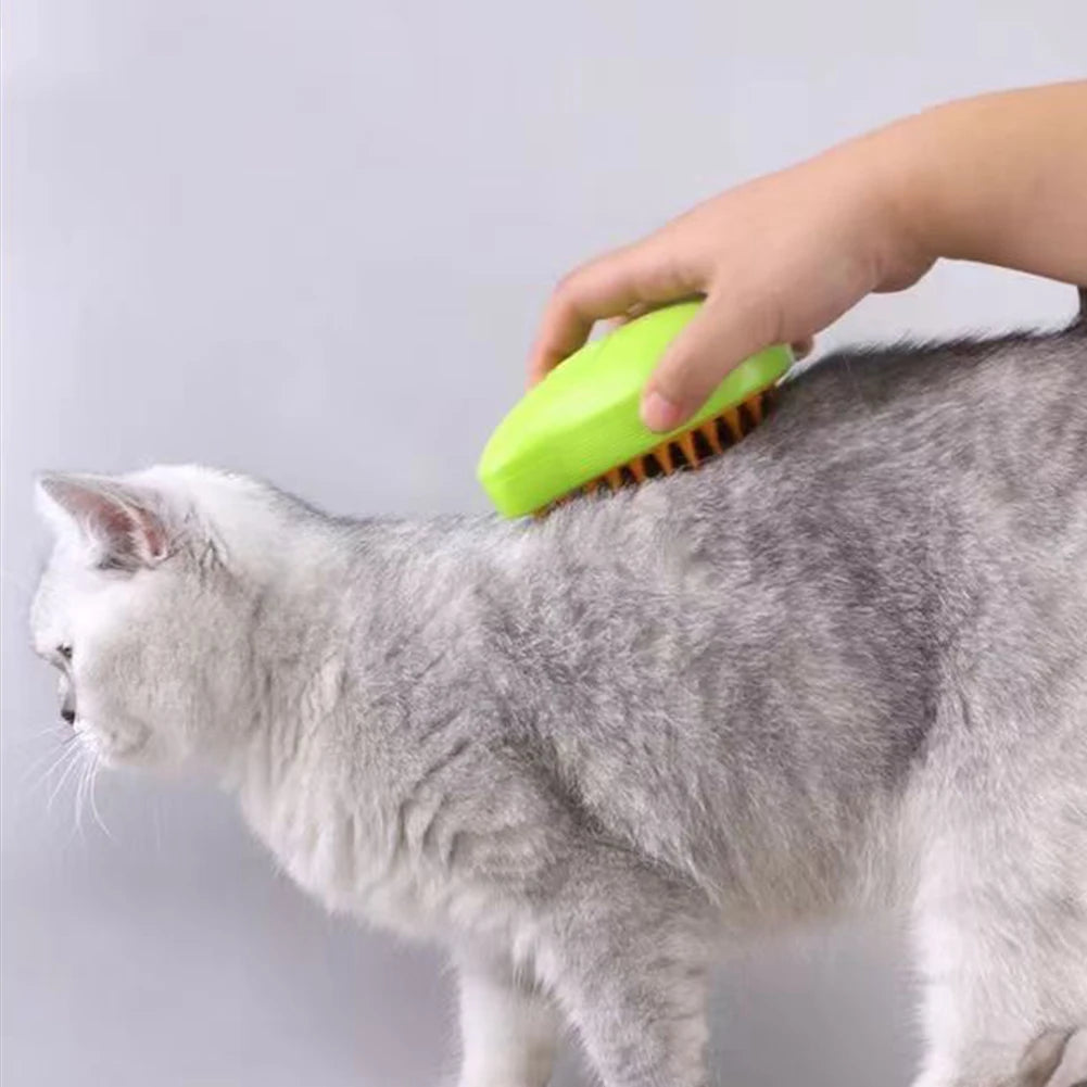 3 In 1 Steamy Rechargable Pet Grooming Brush for Massage & Hair Remover