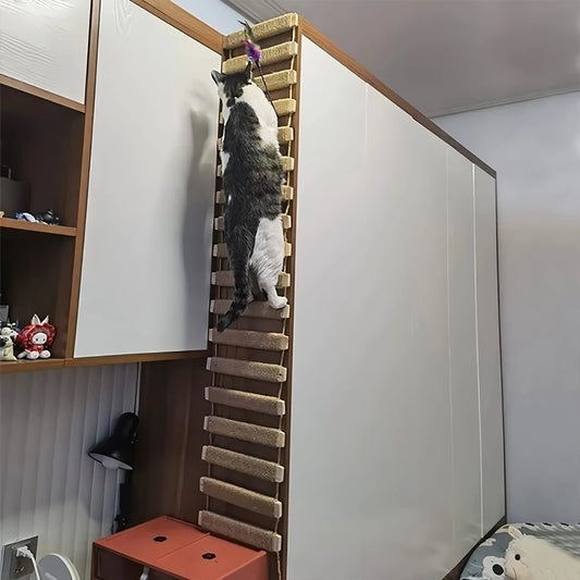 Cat Sisal Or  Wooden Rope Ladder For Step  & Scratcher Post