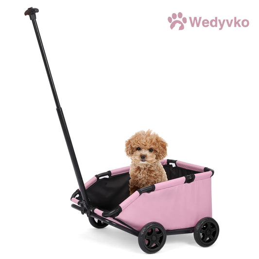 4 Wheels Foldable Pet Stroller Lightweight For Small Dogs Or Cats