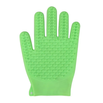 Double Sided Silicone Gloves For Massage, Clean, Groom-All In One