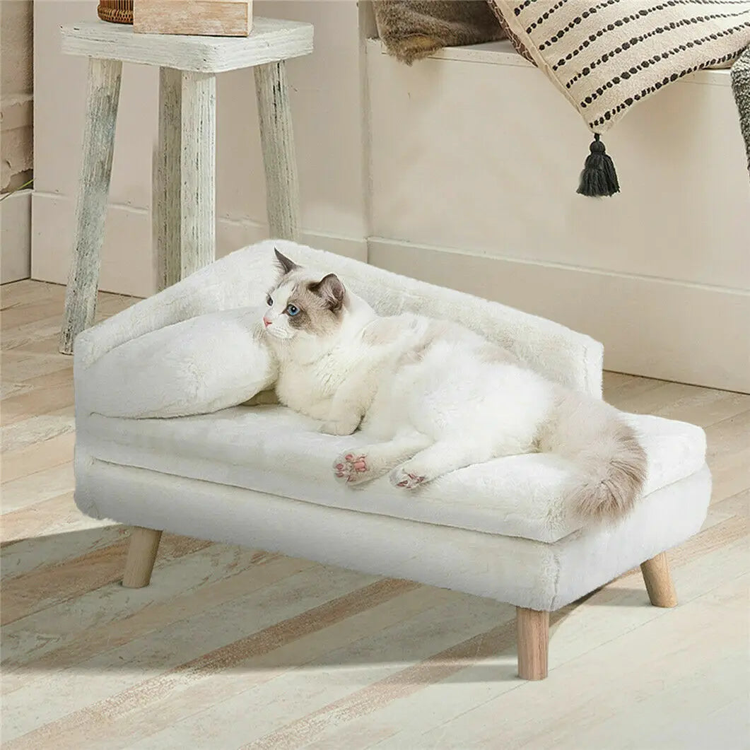 L Shape Plush Sofa Bed With Soft Cushion For Cats & Dogs