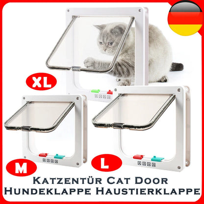 Safety In&out Pet Door With 4 Ways Security Lock For Cats & Small Dogs