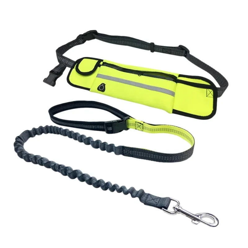 Reflective Hand Free Leash and Waist Bag For Small-Medium Dogs Under 50Lbs