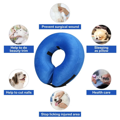 Comfort, Cozy and Gentle Inflatable Protective Cone - Ultimate Recovery Cone for Dogs and Cats after Surgery