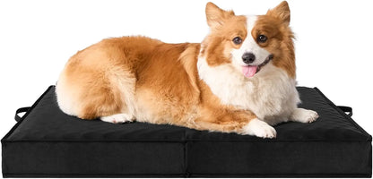 Collapsible Waterproof Orthopedic Dog Bed With Removable & Washable Cover With Handle