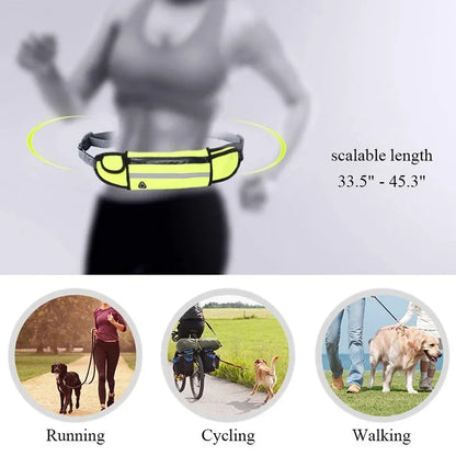 Reflective Hand Free Leash and Waist Bag For Small-Medium Dogs Under 50Lbs