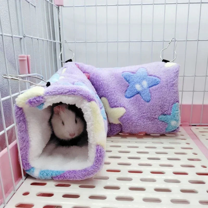 Ultra-Soft Plush & Warm Tunnel Nest For Hamster, Sugar Glider, Guinea pig, or Any Other Small Animal