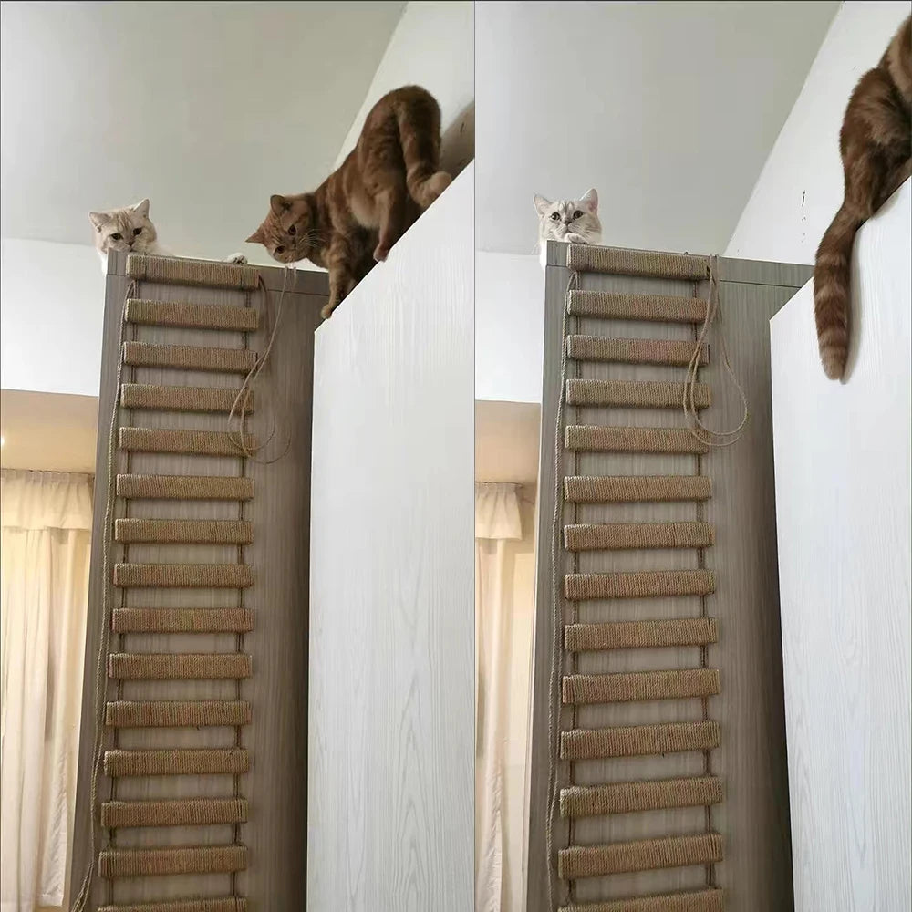 Cat Sisal Or  Wooden Rope Ladder For Step  & Scratcher Post