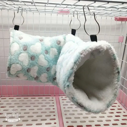 Ultra-Soft Plush & Warm Tunnel Nest For Hamster, Sugar Glider, Guinea pig, or Any Other Small Animal