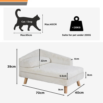 L Shape Plush Sofa Bed With Soft Cushion For Cats & Dogs