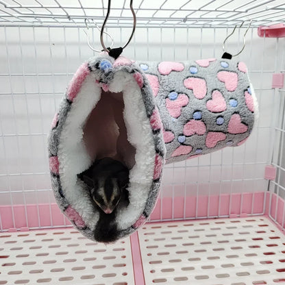 Ultra-Soft Plush & Warm Tunnel Nest For Hamster, Sugar Glider, Guinea pig, or Any Other Small Animal