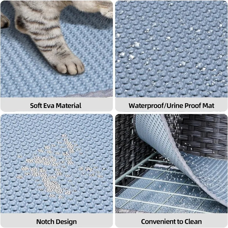 Handwoven Rattan cat Litter with Litter Mat