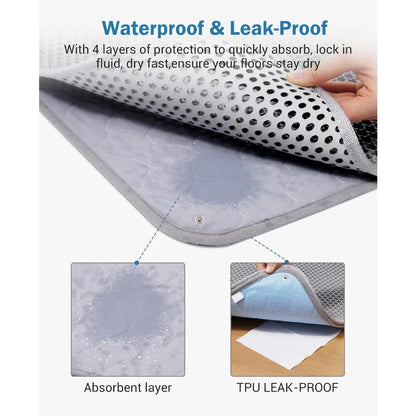 Extra Large Honeycomb Double Scatter Control Layer Mat  45"x 27", Litter Trapping Mat & Washable