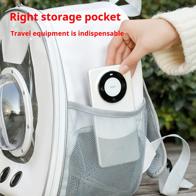 Space Capsule Pet Backpack-Breathable & Secure For Stylish Pet Travel