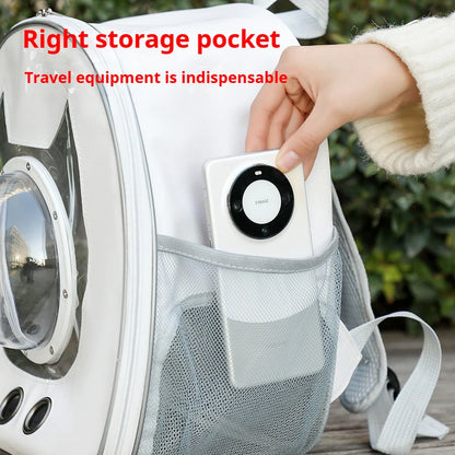 Space Capsule Pet Backpack-Breathable & Secure For Stylish Pet Travel