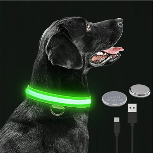 Anti Lost-New LED Night Glowing Dog Collar Adjustable