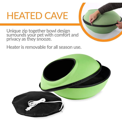 Indoor Heated Cave, Thermal Mat Hideaway for Cat or Small Dog