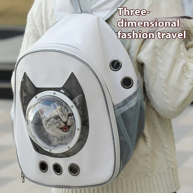 Space Capsule Pet Backpack-Breathable & Secure For Stylish Pet Travel