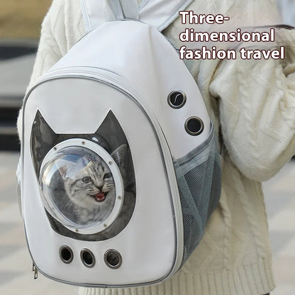 Space Capsule Pet Backpack-Breathable & Secure For Stylish Pet Travel
