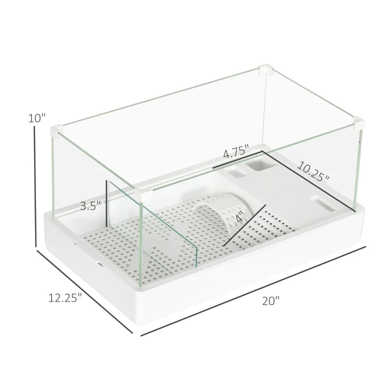 Glass Turtle Tank with Basking Platform and Filter Layer Design- Easy to Clean