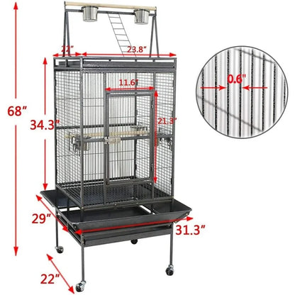 Bird Cage for African Grey Small Quaker Parrot, Parrot, Sun Parrot, Green Cheeked Cone, Dove, Bukit Lovebird